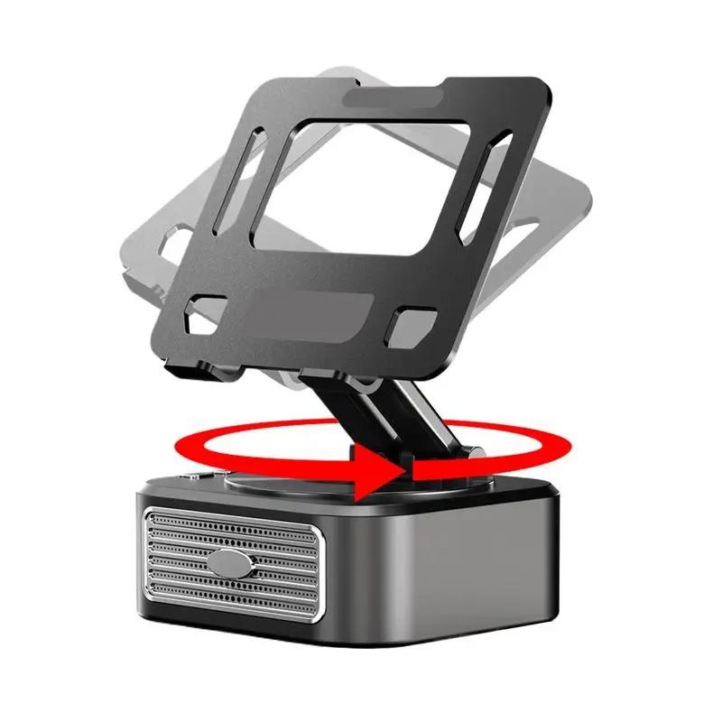 3-in-1 Bluetooth 5.3 Wireless Stand Speaker For ipad Tablet Cell Phone Holder Stand Foldable Support Power Bank Charging For Video Meeting Live