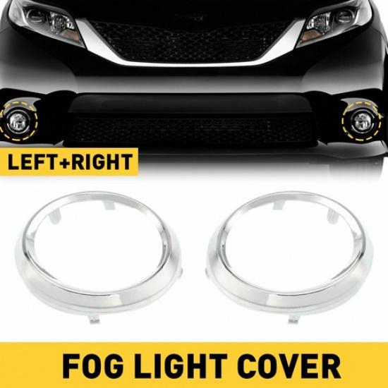 

2PCS Fog Light Lamp Bezel Cover for 11-17 Toyota Sienna SE Chrome Trim Ring EOOH