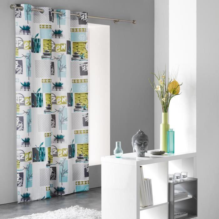 Rideau - Zanis - 140x240cm - Microfibre - Œillets Ronds - Bleu