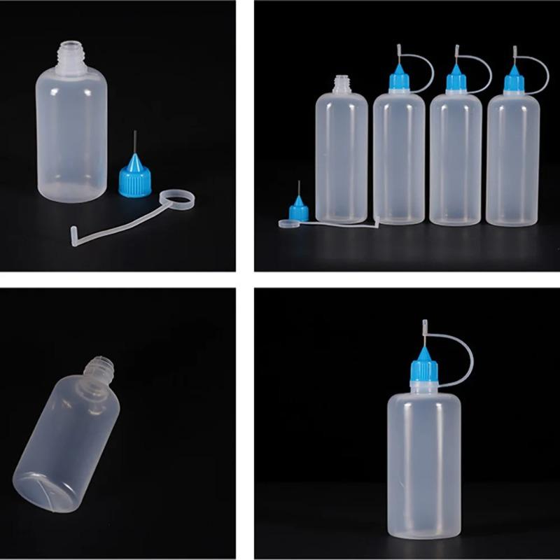 1pc 20-120ml Refillable Dropper Bottles, PE Plastic with Precision Needle Tip, Squeezable Applicator for Oils & Chemicals