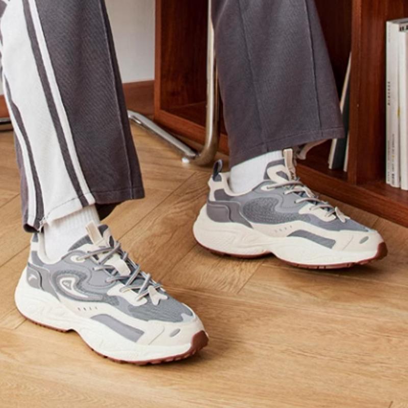 New Anta Anti-Slip Wear-Resistant Low-Top Chunky Sneakers Men's Gray 912348836-8