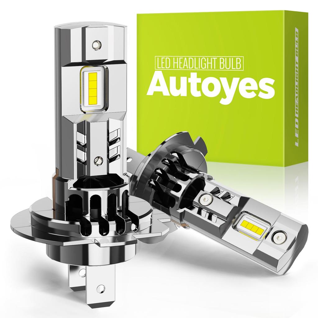 Autoyes H7 LED Headlights Latest Improved Meets New Vehicle Inspection for Super Bright H7 7x 6500K White Mini No Adapter Easy Long Fan Included of