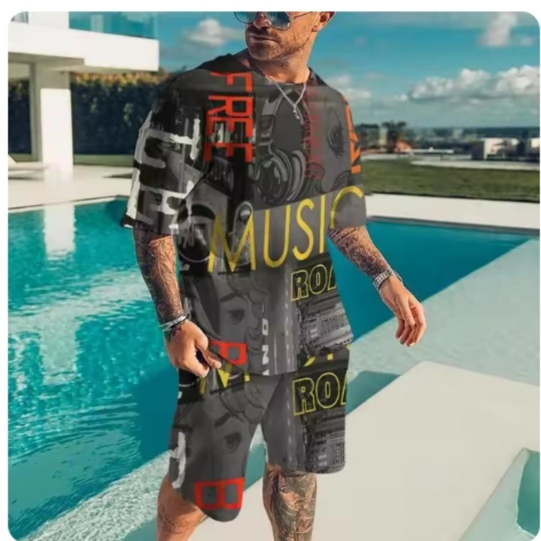 

Футболка шорты костюмы мода высокое качество короткий рукав 3d принт свободные мужские спортивные костюмы пуловер мужской 2 шт уличный комплект 6XL