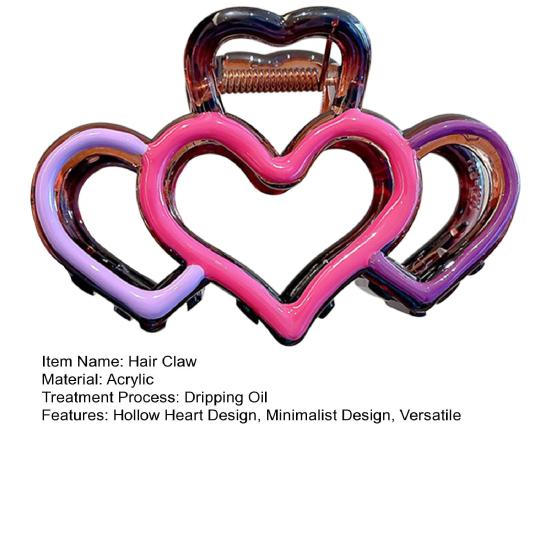 Hair Claw Hollow Heart Design Back Head Hair Clip Strong Grip Hair Clip Women Hair Styling Tool Hair Accessory