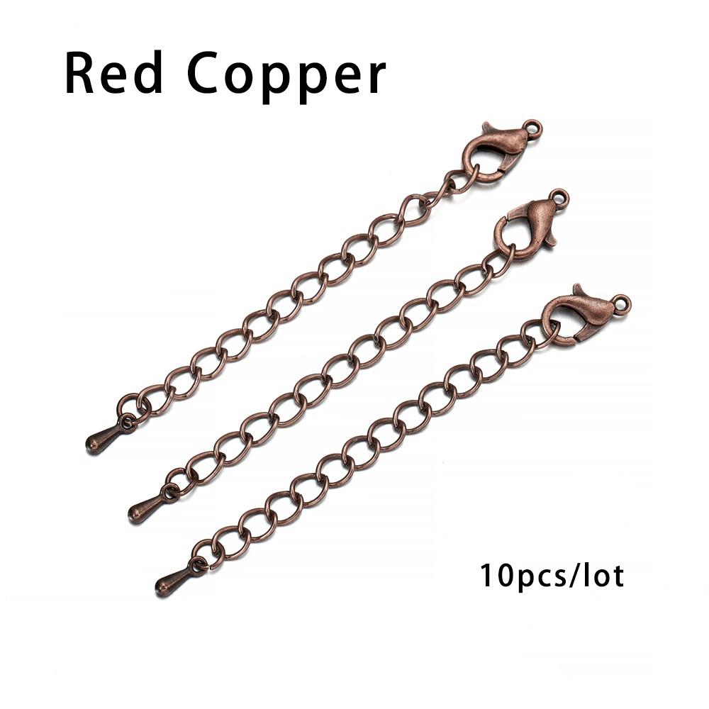 10pcs/lot 50 70mm Tone Extended Extension Tail Chain Lobster Clasps Connector For DIY Jewelry Making Findings Bracelet Necklace