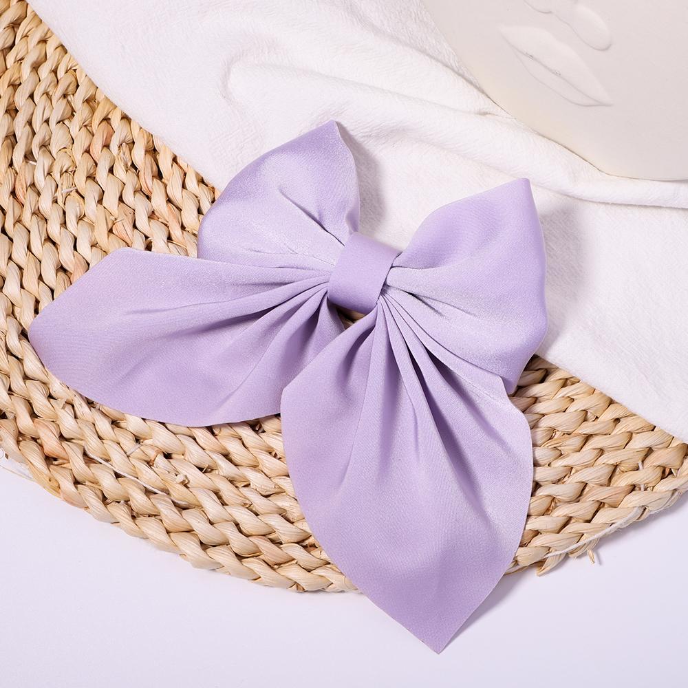1Pcs Sweet Bows Hairpins Solid Color Bowknot Hair Clips For Girls Satin Butterfly Barrettes Duckbill Clip Kids Hair Accessories Quality