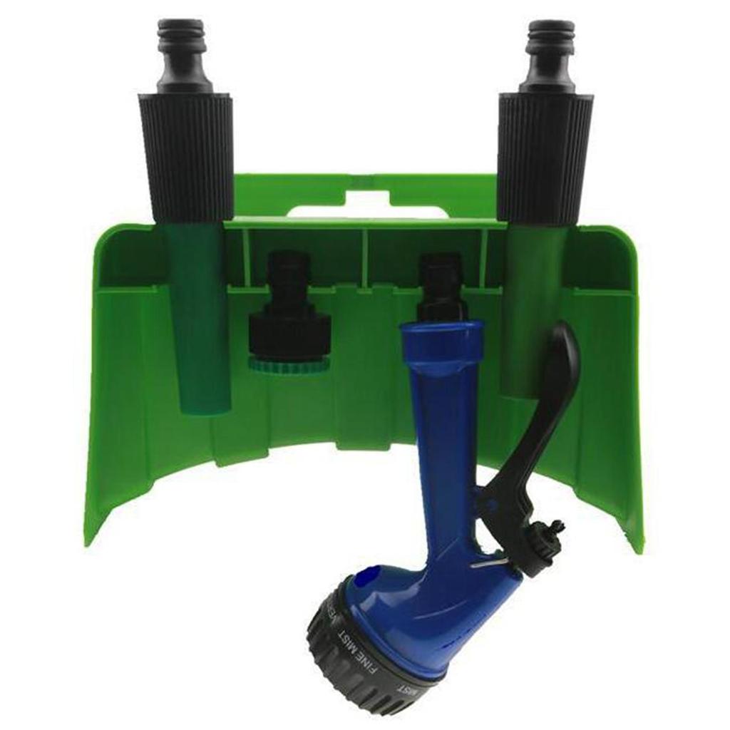 Hose Reel with Storage Compartment Wall Mounted Garden Organizer