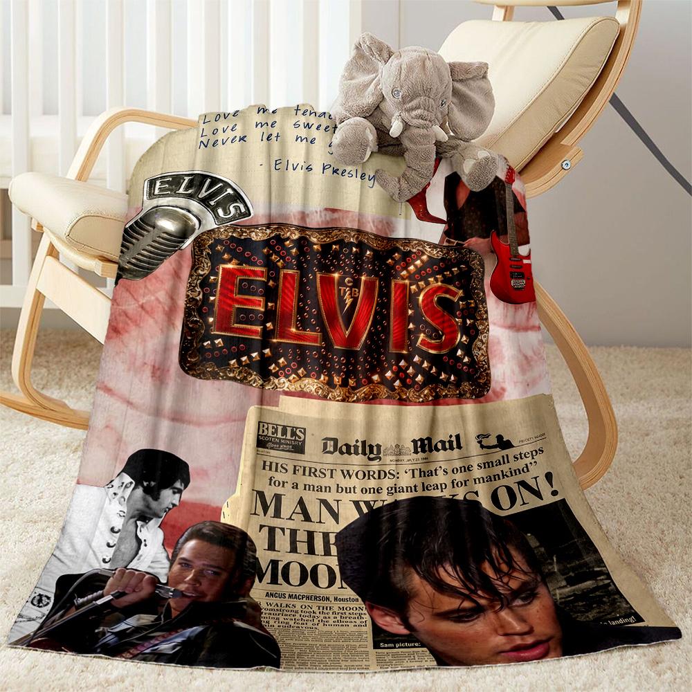 Love Elvis Presley Blanket Durable Comfort Great for Office Chair Bedding Chair All-Season Use Playful Design Birthday Christmas Gift Blanket
