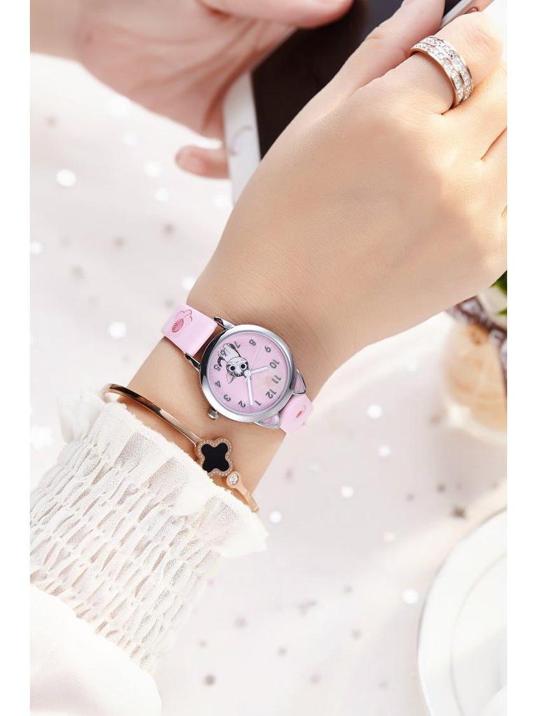 Stylish Kids' Leather Strap Quartz Watch for Girls and Boys