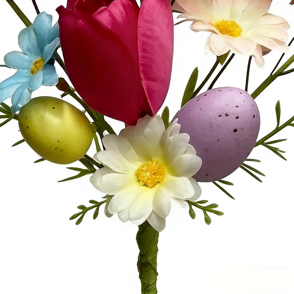 Easter Decorations Artificial Floral Easter Egg Picks Spring Stems Plastic Flower Decor Home Vase Filler Table Home Decor