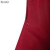 ZANZEA Women Casual Round Neck Solid Color Summer Short Sleeve Dress