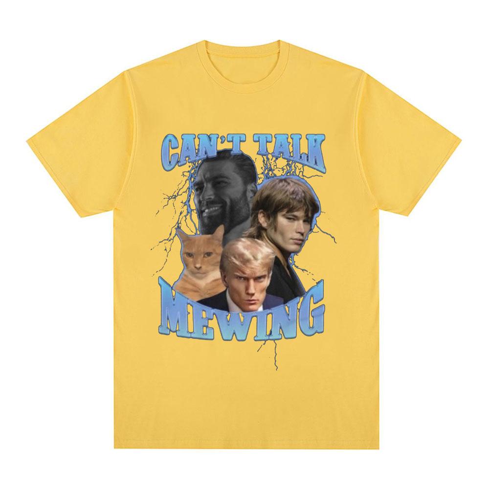 

Can t Talk L m Mewing Funny Meme T Shirt Men Women Clothing Fashion Harajuku T-shirts Cotton Short Sleeve T-shirt Top Streetwear 4XL