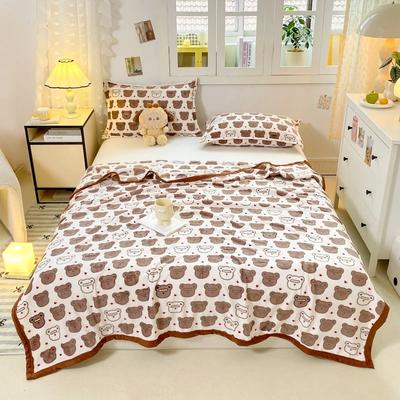 Cartoon Cute Bear Throw Blanket Super Soft Warm Breathable Blanket for Bed Couch Lightweight Travel Camping Fluffy Blanket