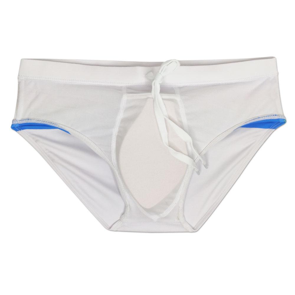 Men Swim Briefs Color Low Waist Tight Fit Sexy Swimwear Beach Wear Tanning Surfing Pride Strips