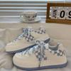 Women's Sneakers New Trendy Plaid Student Casual Sneaker All-Matching Platform White Shoes Women