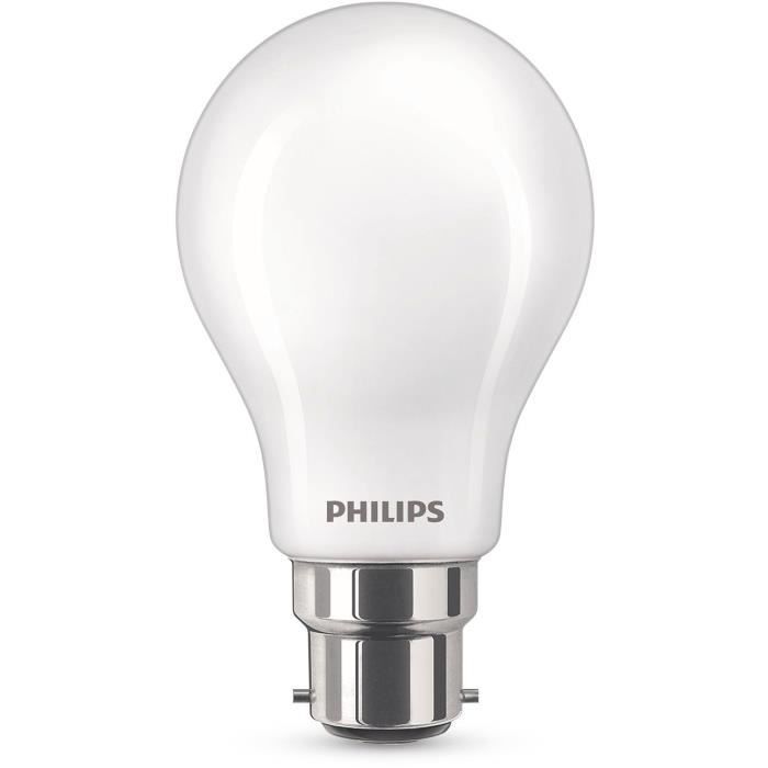 Philips Ampoule LED Equivalent 60W B22 Blanc Chaud Non Dimmable, Verre