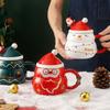 With Lid and Spoon Santa Claus Water Cup Ceramic Christmas Ceramic Cup Creative   New Year
