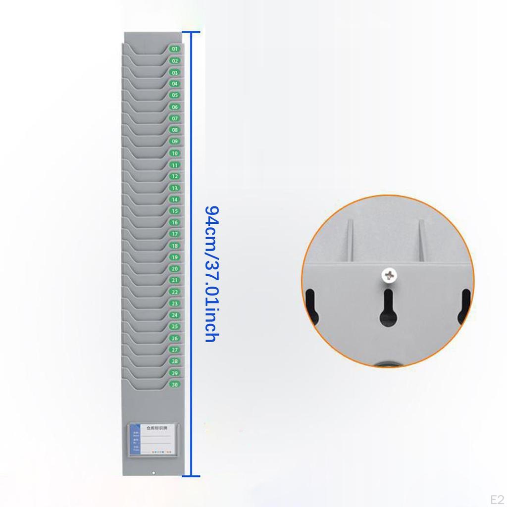 Tidskortstativ Lønnsregistreringsenhet Display med Skrue Uttrekkbar Kontorkortholder Veggmontering