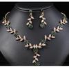 European & American Vintage Plum Blossom Necklace Set with Colored Diamonds