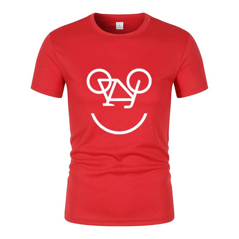 Summer New Interesting Bicycle Reverse Letters Print Men'S T -Shirt Fashion Casual Jogging Mesh Air Permeability Short Sleeves