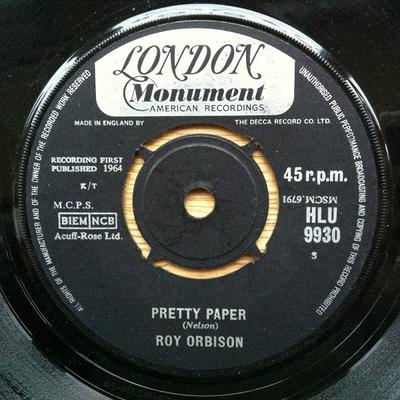 7inch Record ROY ORBISON  Pretty Paper   Summersong HLU9930 LONDON 1964 UK Pop Used