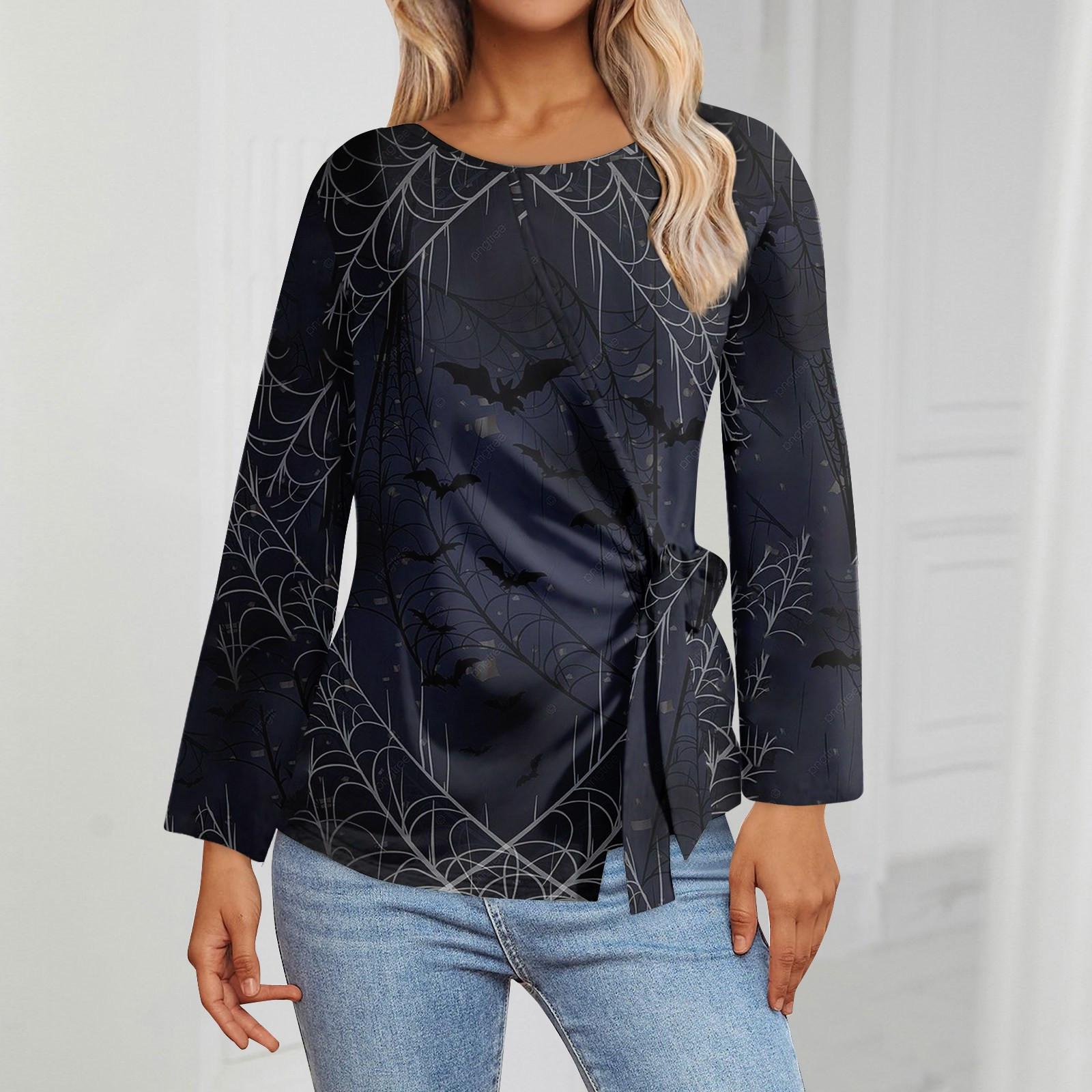 

Женские топы с длинным рукавом Летние асимметричные футболки Приталенные повседневные топы Футболки Пуловеры Топы на Хэллоуин Футболки Летние топы Топы с коротким рукавом L