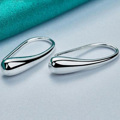 925 Sterling Silver Water Drop Earrings for Women Fashion Charm Jewelry