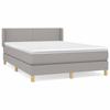 3130105 vidaXL Lit à sommier tapissier avec matelas Gris clair 140x190cm Tissu