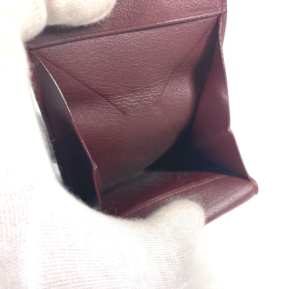 CARTIER Must de Line logo Wallet Coin Compartment coin purse Leather Black