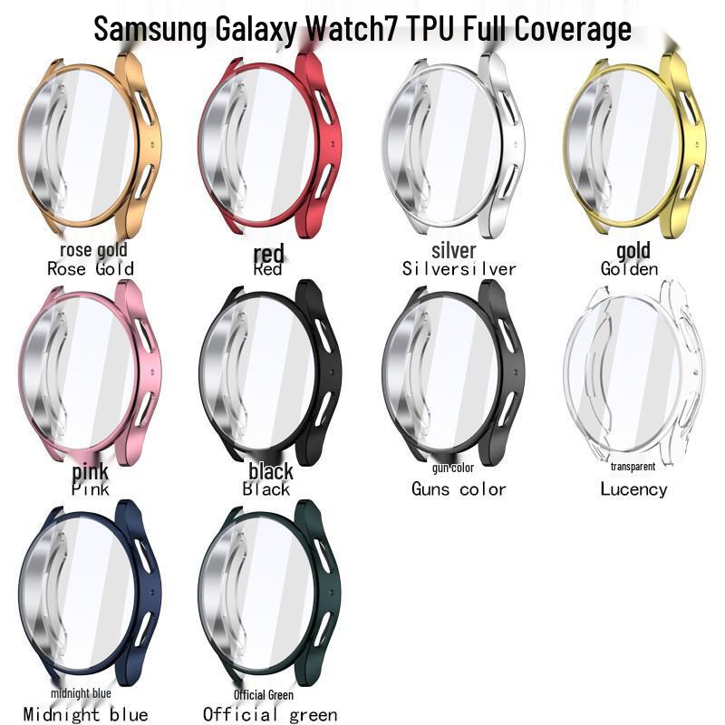Kryt z TPU s plným pokrytím, galvanicky pokovený, pro Samsung Galaxy Watch 7/6/5/4 (40 mm/44 mm)