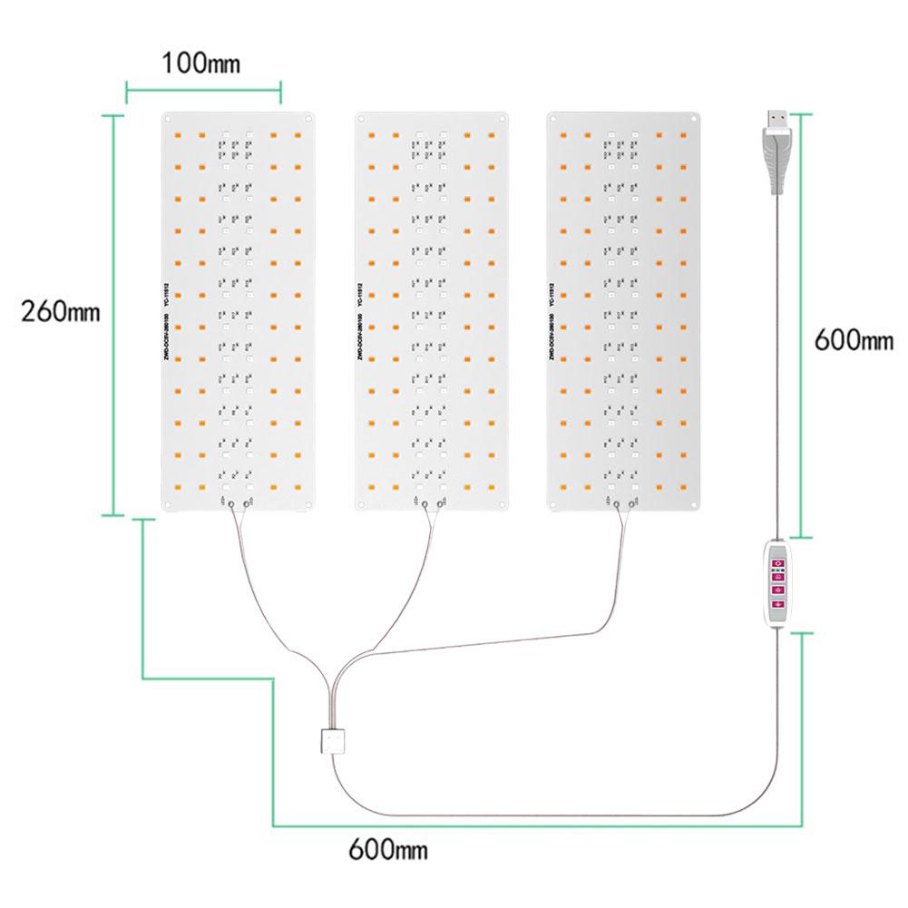 1-4Heads Full Spectrum Grow Lights USB Under Cabinet Grow Lamp with Timer Plant Grow LED Light Dimmable for Indoor Plants