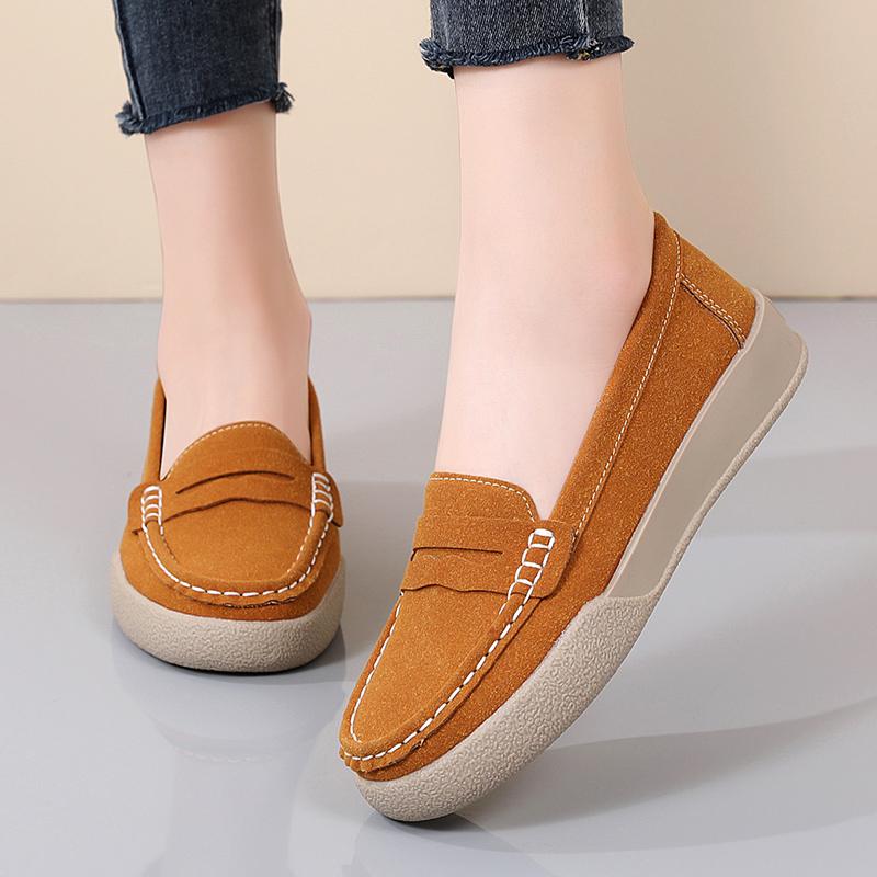 Women's Loafers Leather Driving Moccasins Comfort Flats Casual Slip On Walking Minimalist Summer Breathable Shoes