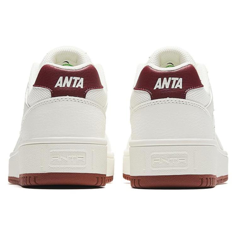 Anta First Year Slip Resistant Low Top Skateboard Shoes Women's White Red 922628068F-7