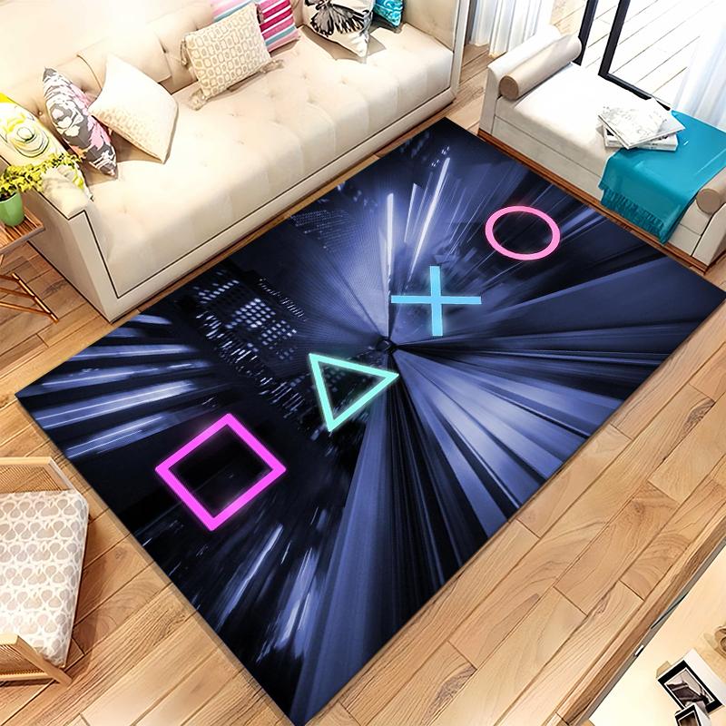 Cartoon Game Gamer Zone Controller Logo Living Room Non-Slip Area Rug Soft Carpet for Bedroom Playroom Sofa,Home Decor Doormat