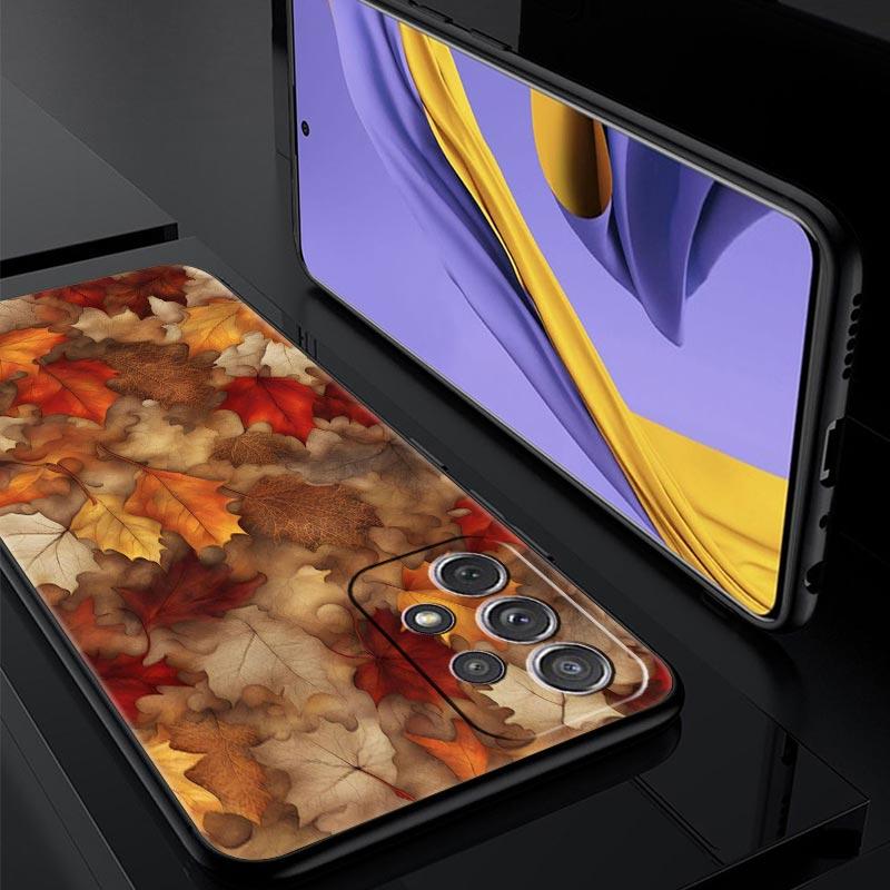 Cartoon Leaf Phone Case for Samsung Galaxy A55 A35 A15 A14 A13 A25 A54 A51 A71 A72 A73 A32 A52 A41 5G Soft TPU Shell Fundas Bags