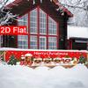 Merry Christmas Banner, Gingerbread Santa Claus Train Design, Polyester Outdoor Garden Porch Fence Wall Christmas Party Supplies