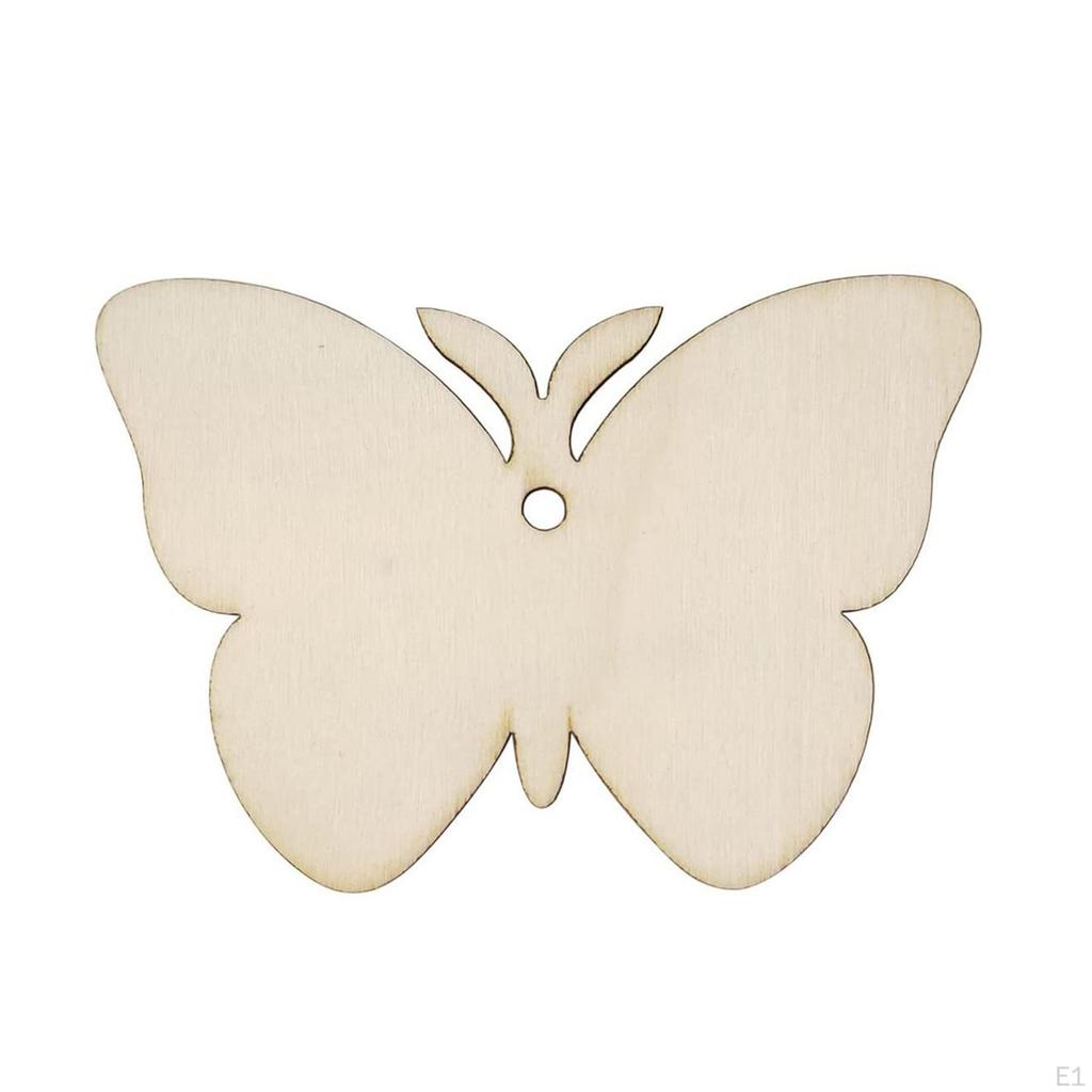 30Pcs Wooden Butterfly Shaped Unfinished Blank Signs Craft with Ropes for Party Decoration
