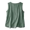 Damen ärmelloses Tanktop atmungsaktive Leinenmischung lockere Passform Basic Rundhalsausschnitt leichtes Freizeitshirt für Frühling Sommer