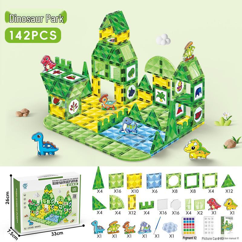 Colorful Magnetic Building Blocks Set - Brain-Teasing Puzzle Toy for Kids