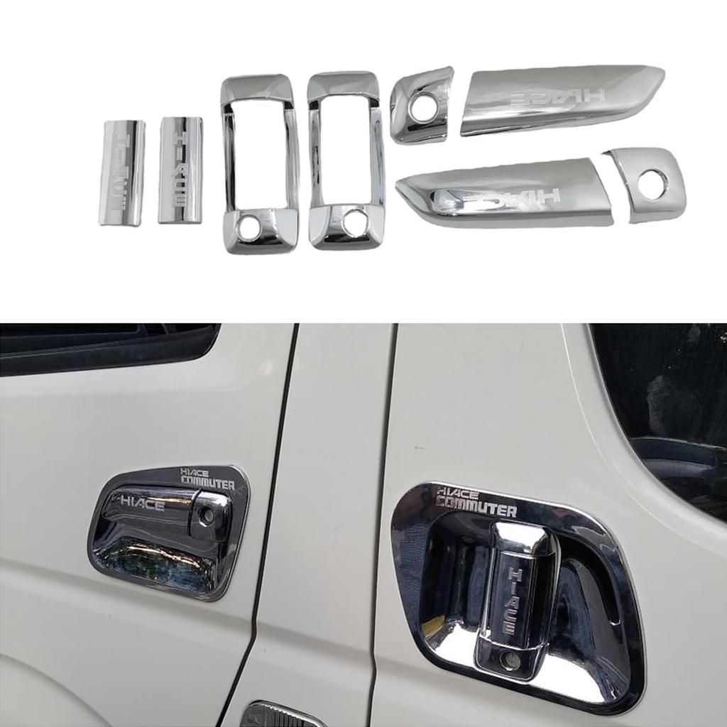 MUMAREN Door Handle Cover Toyota Hiace 200 Series HIACE2006-2019 Plated Door Handle Car Door Knob Cover Handle Door Cover ABS Custom Parts Hiace