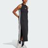 adidas Essentials 3-Stripes Sportswear Long Racerback Dress Women Dress Black White JE1208