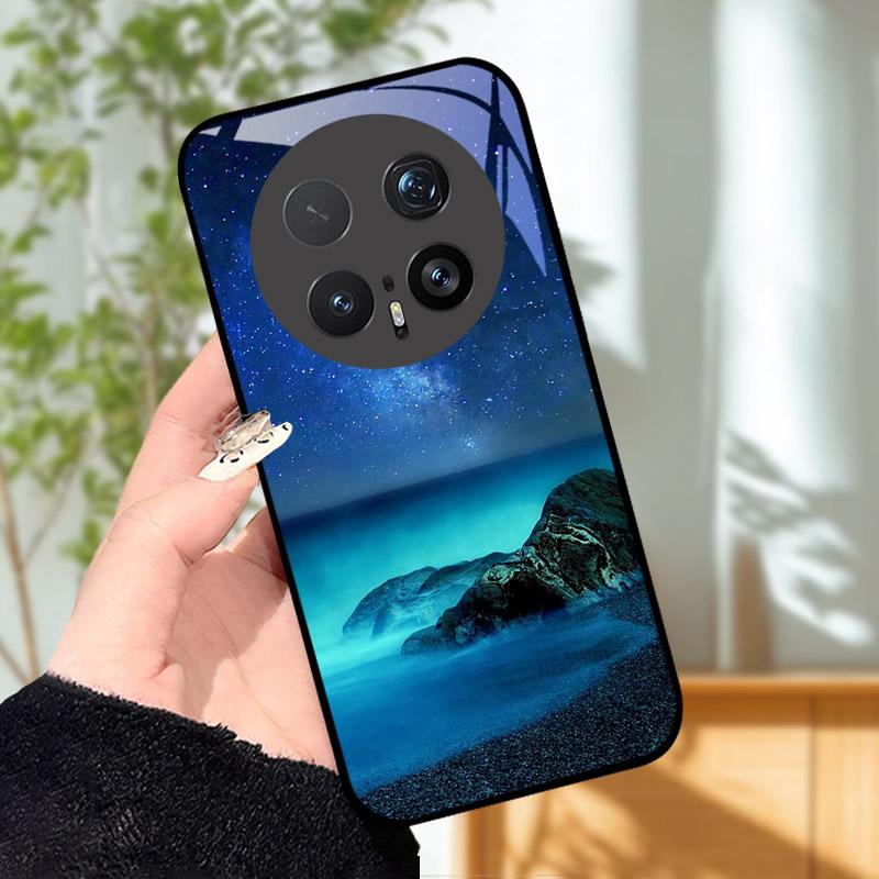 Gehärtetes Glas Handyhülle Für Honor Magic 8 8Pro Luxus Mode Rückseite Abdeckung Für Magic8 Pro Hüllen BKQ-AN00 Stoßfest Cartoon Capa