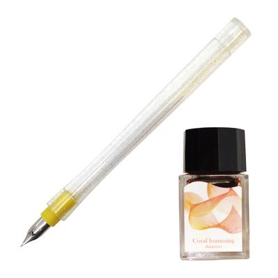 Sailor fountain pen Dip Pen Ink Set Dipton10mlL 1 Hocoro Brush Letter Coral Humming Shimmer + 10-0250-701