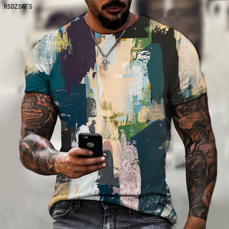 Tricou Tricou bărbați Tridimensional Geometric Imprimare 3D Vară pentru bărbați cu mâneci scurte Noua modă Sport Top baschet