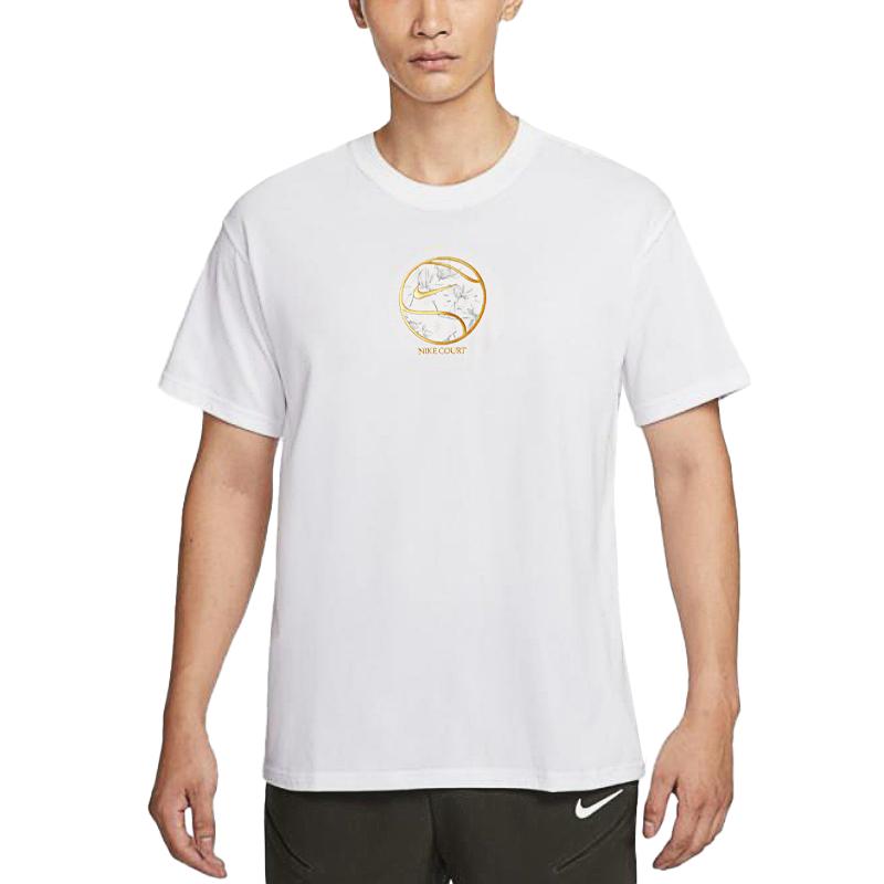 Nike Court Logo Letter Round Neck Drop Shoulder Short Sleeve T-Shirt Men T-Shirts IO6235-100 M