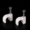 100Pcs  Rg59 Coax Cat5 Cat6 Cable Wire Clips Nail Clamps Straps Tacks White 6Mm