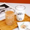 New Transparent Coffee Cup, Transparent Glass Cup, Simple Ins Style Home Water Cup, Office Creative Cartoon Cup