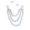 Trendy Cz Tassel Double Piercing Earring 5A Cz Link Chain Sparking Bling Multi Drop Chain Earring for Women