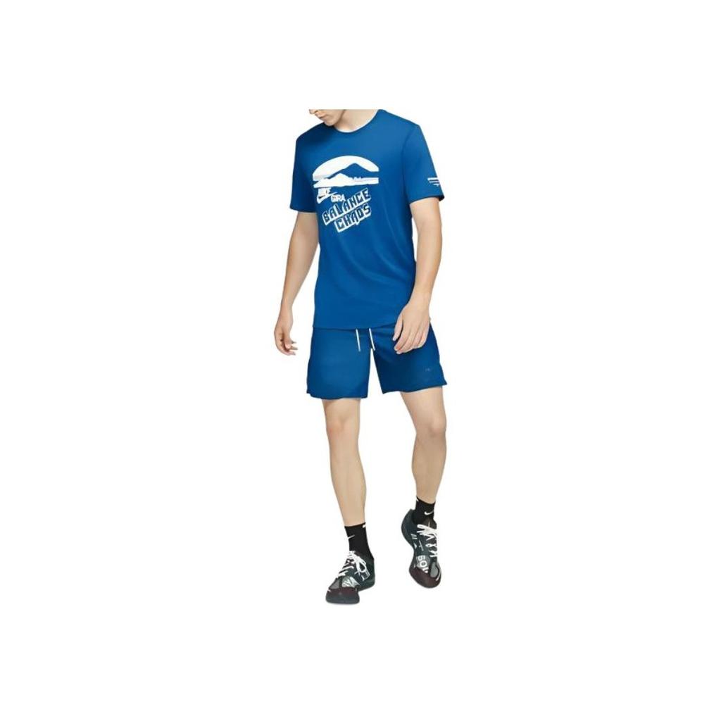 Nike Logo Lace-Up Mid-Waist Casual Shorts Men Shorts Blue CU2649-477