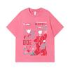275 GSM Gewaschene T-Shirts 100% Baumwolle Darling in the Franxx V1 Aufdruck Unisex Schweres Baumwoll-T-Shirt